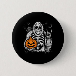 Spooky Bigfoot Jack O Lantern Skeleton Halloween B 6 Cm Round Badge