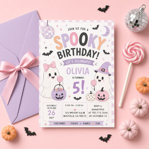 Spooky Birthday Cute Ghost Personalised Halloween Invitation