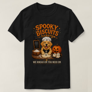 Spooky Biscuits Bakery Golden Retriever Halloween T-Shirt