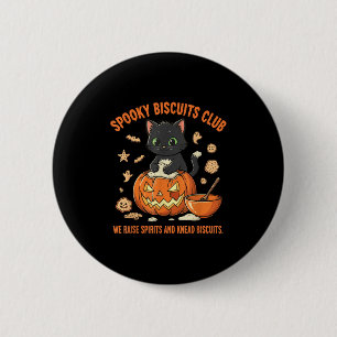 Spooky Biscuits Club Cat Funny Halloween Baking 6 Cm Round Badge