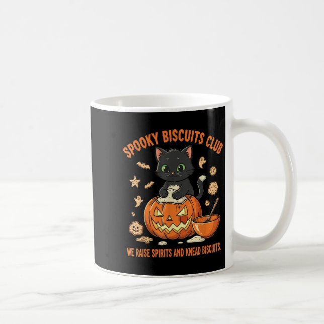Spooky Biscuits Club Cat Funny Halloween Baking  Coffee Mug (Right)