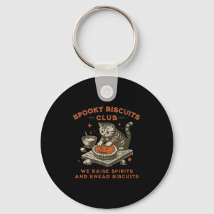 Spooky Biscuits Club Cat, Funny Halloween Baking T Key Ring