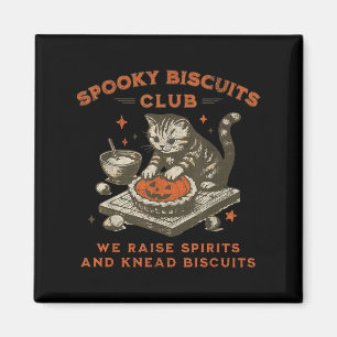 Spooky Biscuits Club Cat, Funny Halloween Baking T Magnet
