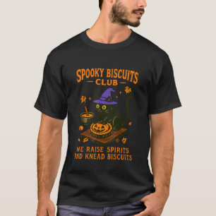 Spooky Biscuits Club Cat Funny Halloween Baking Te T-Shirt