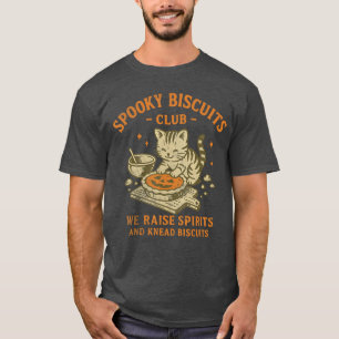 Spooky Biscuits Club Cat Funny Halloween Bakingee T-Shirt