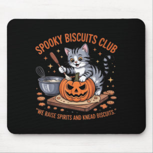 Spooky Biscuits Club Cat Funny Halloween Mouse Mat