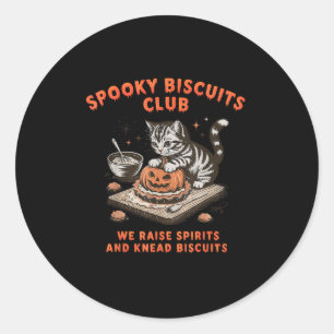 Spooky Biscuits Club Cat Halloween Baking Classic Round Sticker