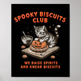 Spooky Biscuits Club Cat Halloween Baking  Poster