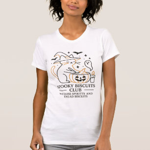 Spooky Biscuits Club Cat Halloween Funny Baking T-Shirt