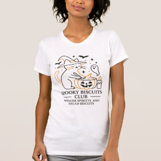 Spooky Biscuits Club Cat Halloween Funny Baking  T-Shirt