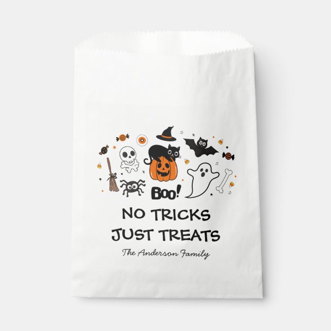 Spooky Black And Orange Halloween Party  Favour Bags (Front)