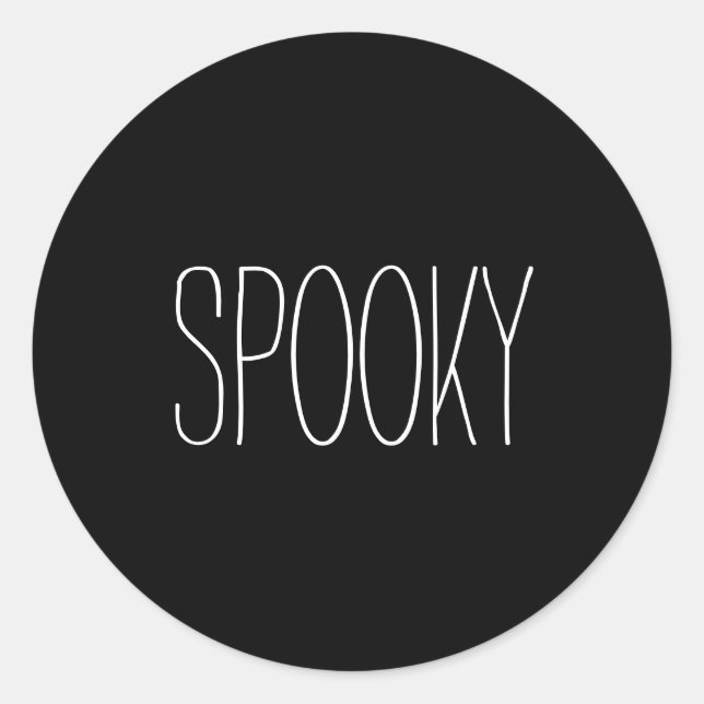 Spooky black and white Halloween handwritten  Classic Round Sticker (Front)