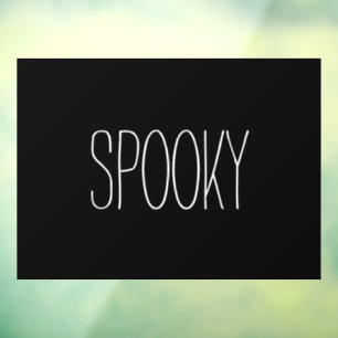 Spooky black and white Halloween handwritten Window Cling