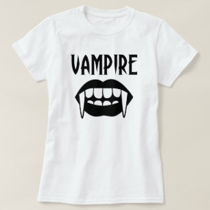 Spooky Black And White Vampire Halloween T-Shirt