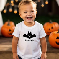 Spooky Black Bat Halloween Personalised Name