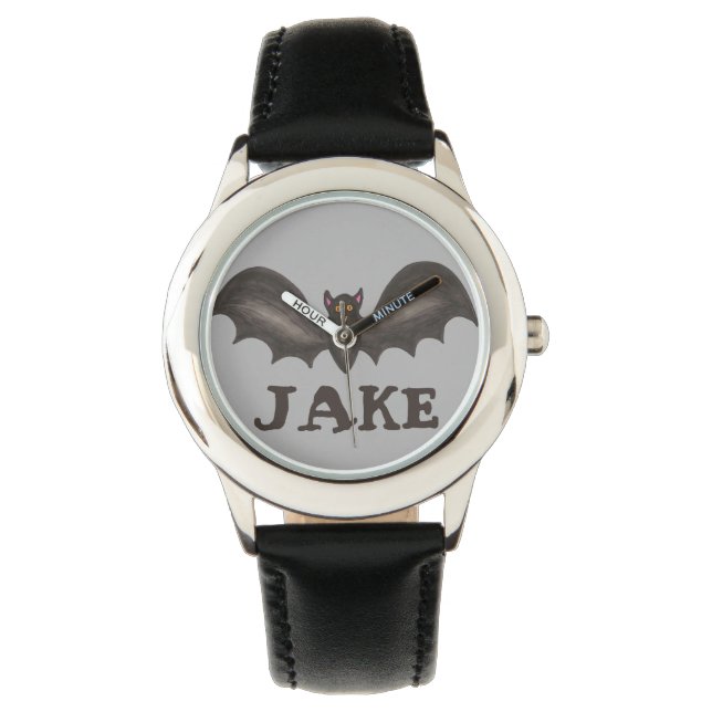 Spooky Black Bat Halloween Trick or Treat Watch (Front)