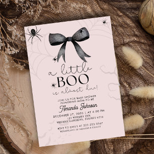 Spooky black bow and spiders baby Shower  Invitation