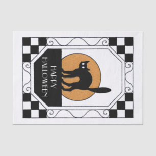 Spooky Black Cat - Art Deco Tissue Paper