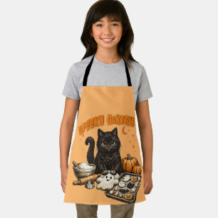 Spooky Black Cat Bakery Halloween BakingCookies Apron