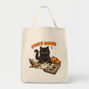 Spooky Black Cat Bakery Halloween BakingCookies Tote Bag