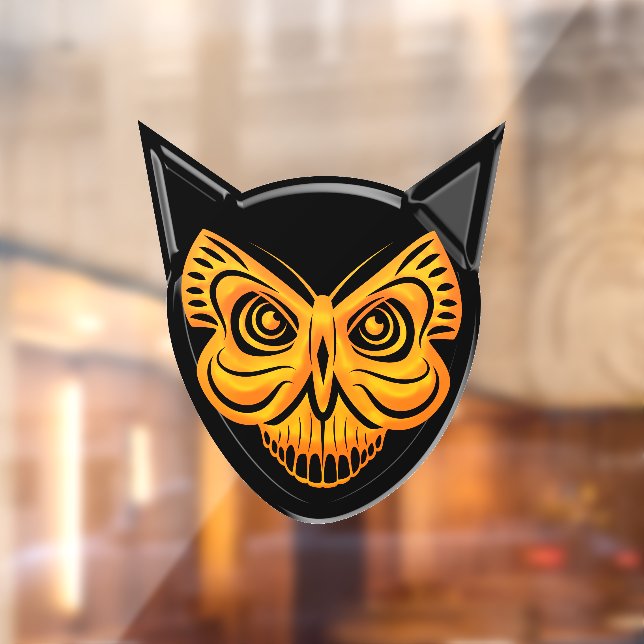Spooky Black Cat Butterfly Skull Window Cling (Sheet 2)