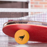Spooky Black Cat Custom Name Orange Fun Party Beer Ping Pong Ball<br><div class="desc">Create your own custom, personalised, fun Halloween font / script / typography, cute spooky scaredy cat, tournament quality halloween orange colour table tennis / beer pong / ping pong ball, available in total 12 fun colours, including 3 glow-in-the-dark options. To customise, simply type in your name / team name /...</div>