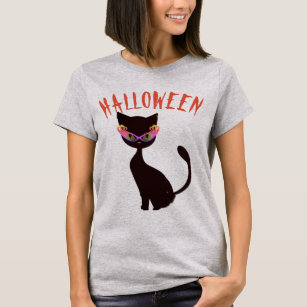 Spooky Black Cat Halloween Cat Mama Tshirt Design