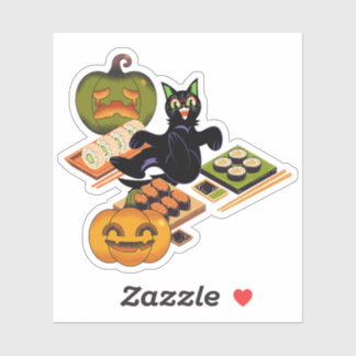 Spooky Black Cat & Halloween Sushi Feast