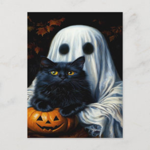 Spooky Black Cat Halloween Wallpaper — 2025 Night! Holiday Postcard