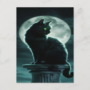 Spooky Black Cat Halloween Wallpaper — 2025 Night! Holiday Postcard