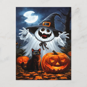 Spooky Black Cat Halloween Wallpaper — 2025 Night! Holiday Postcard