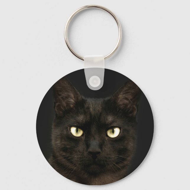 Spooky black cat key ring (Front)