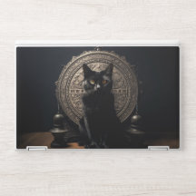 Spooky Black Cat Laptop Skin