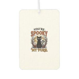 Spooky Black Cat Pun Halloween Vintage Engraving S Car Air Freshener