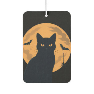 Spooky Black Cat Silhouette Halloween  Car Air Freshener