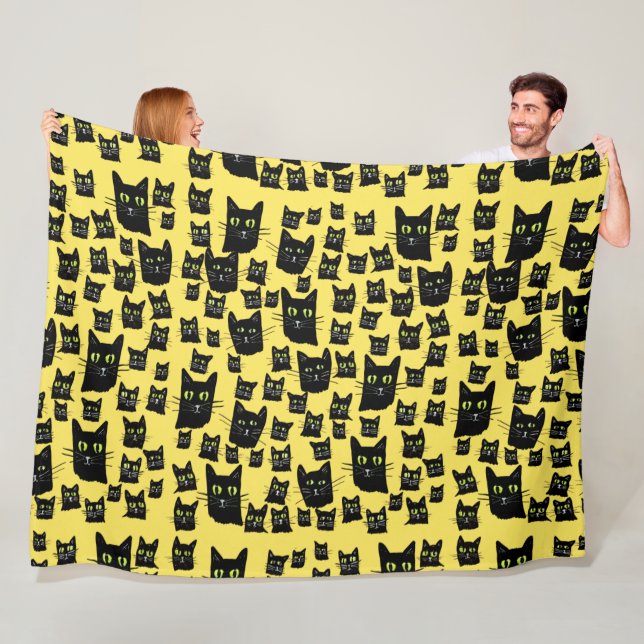 Spooky Black Cats                                  Fleece Blanket (In Situ)