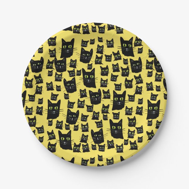 Spooky Black Cats       Paper Plate (Front)