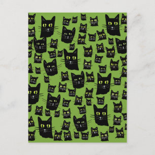 Spooky Black Cats Postcard