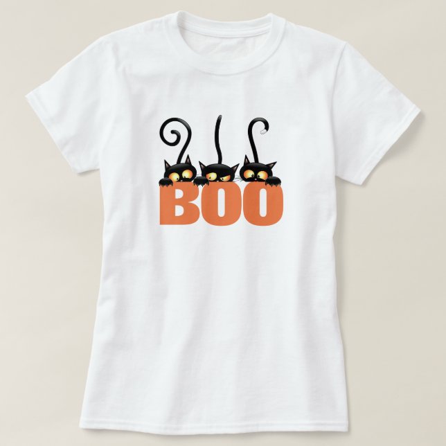 Spooky Black Cats T-Shirt (Design Front)