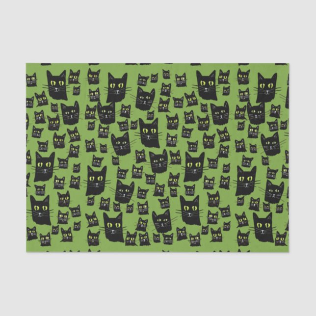 Spooky Black Cats                                  Tissue Paper (Front)