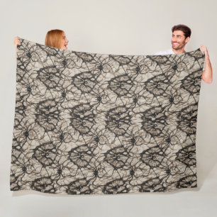 Spooky Black Lace Spider Web Seamless Pattern Di Fleece Blanket