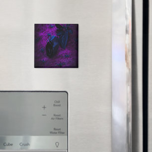 Spooky Black Material Rose, Black Spiders Magnet