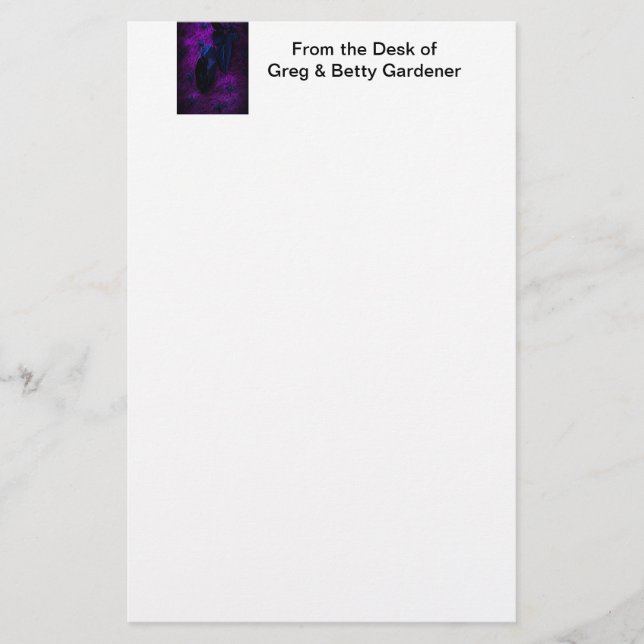 Spooky Black Material Rose, Black Spiders Stationery (Front)