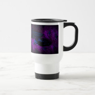 Spooky Black Material Rose, Black Spiders Travel Mug