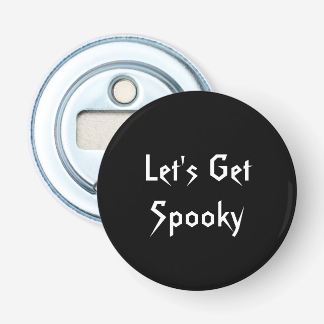 Spooky Black & White Halloween Bottle Opener (Front)