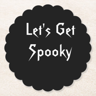 Spooky Black & White Halloween Party Paper Coaster