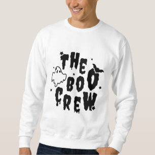 Spooky Black White "The Boo Crew" Graphic Sweatshirt