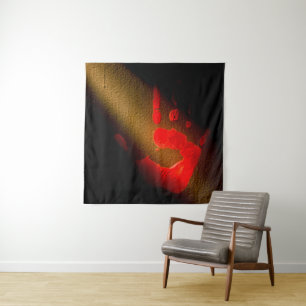 Spooky Blood Hand Print Tapestry