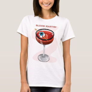 Spooky Blood Martini with Eyeball Cocktail Graphic T-Shirt