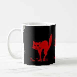 spooky blood red cat fun halloween coffee mug